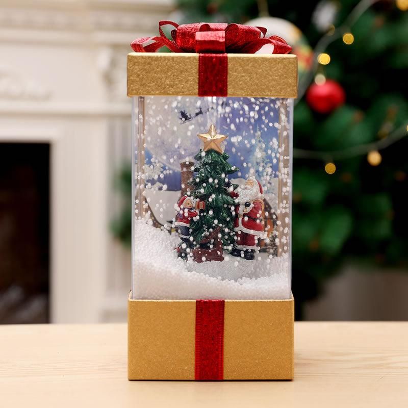 Christmas Decorations Snow Music Gift Bag Lamp Snow Lamp Home Shopping Mall Supermarket Scenery Decoration Cross-Border Special Supply