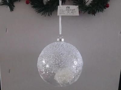 White Color Glass Ball with Resin Decoration Inside