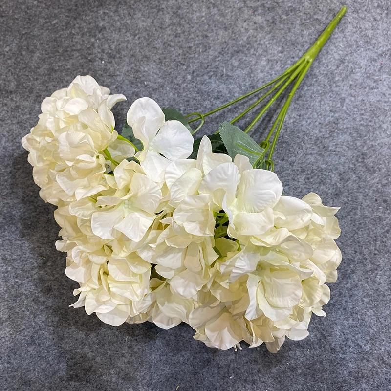 Factory Wholesale 5 Heads Hydrangea Wedding Artificial Hydrangea Flowers Bunches