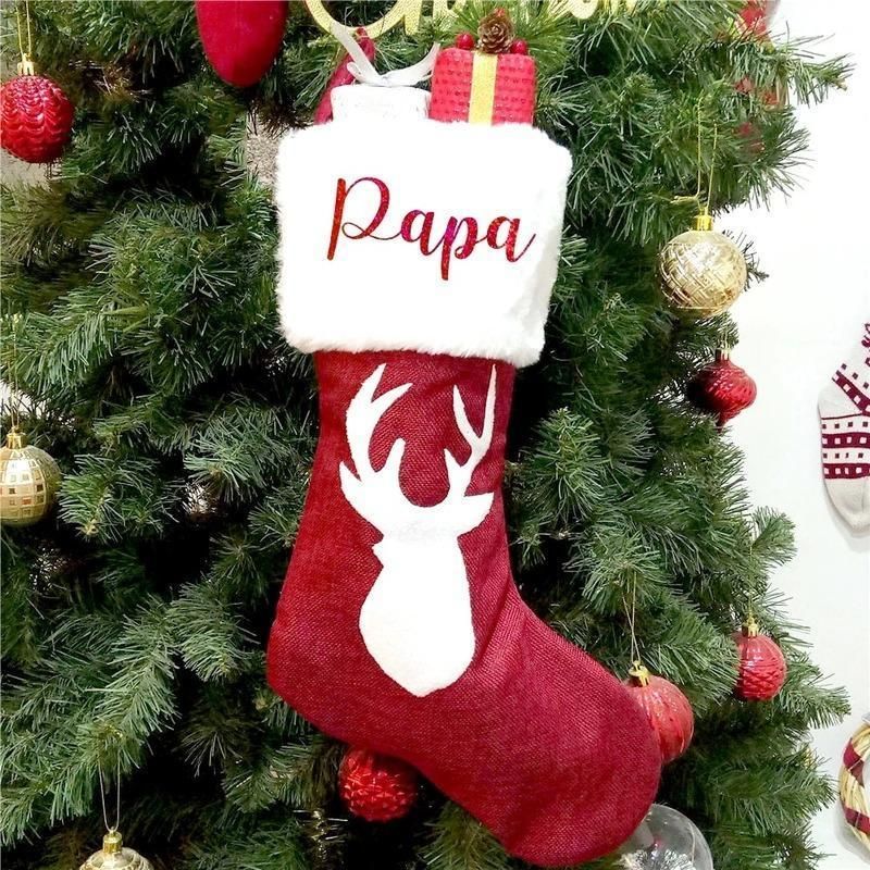 Christmas Socks Gift Candy Bag Decorations for New Year 2022