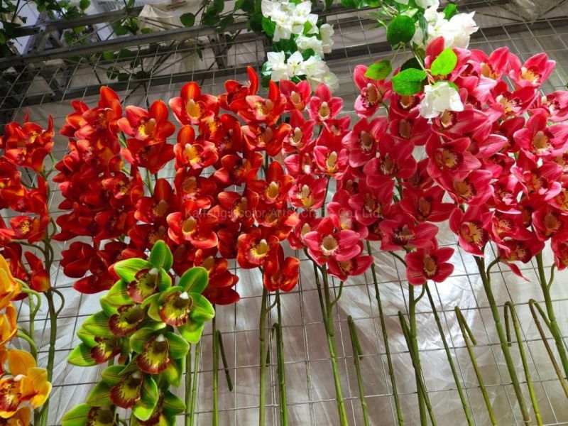 Factory Cheap Wholesale Silk Artificial Orchid Flower for Wedding Decoration