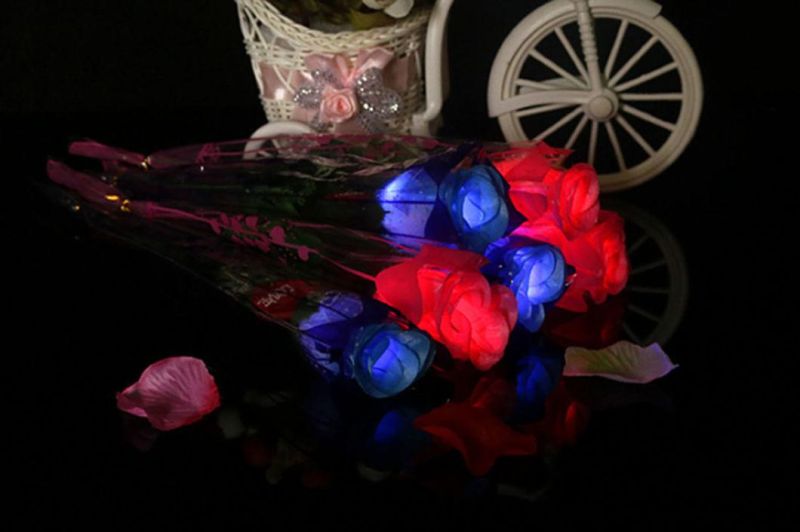 LED Flower Lights LED Rose Wedding Decoration LED Rose Flower