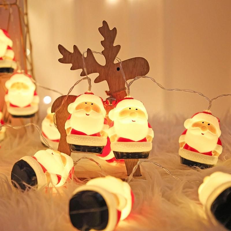 Garland Merry Christmas Decor for Home Xmas New Year 2022 Snowman Santa Claus String Light