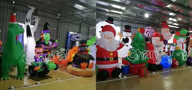 9FT Inflatable Giant Christmas Hot Air Balloon Inflatable Santa in Balloon