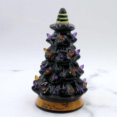 Hand-Painted Ceramic Hallowmas Home Decoration Gift with LED Light