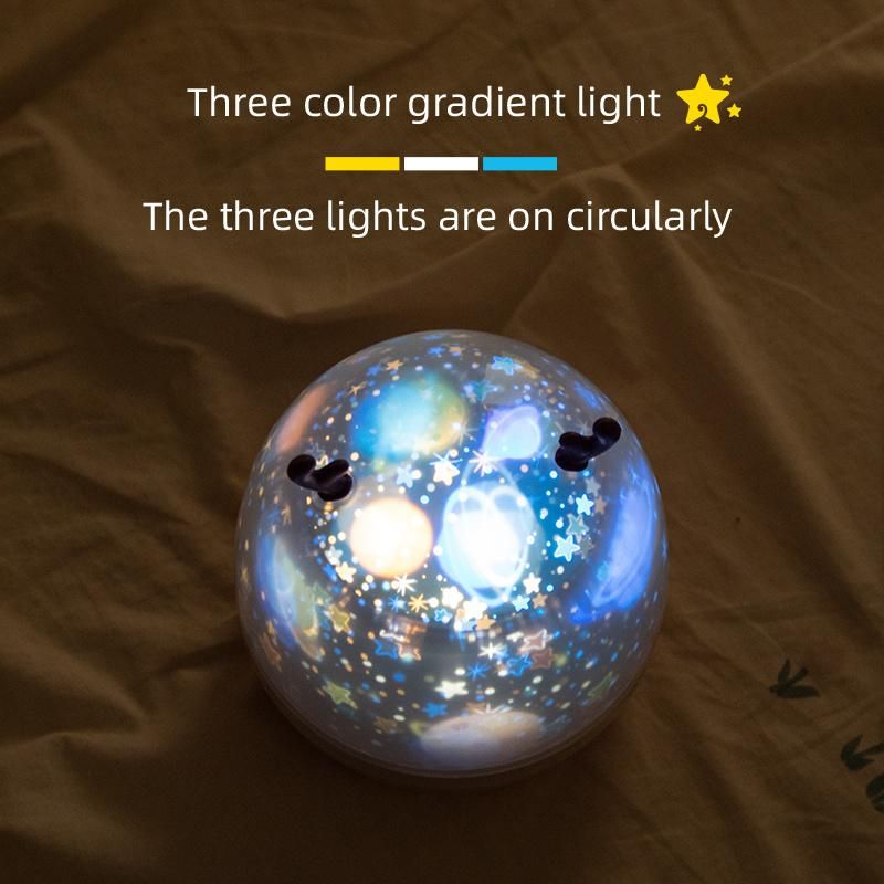 Novel Design 6 Kinds Colorful Projectionwall Background Mini LED Light USB Rechargeable Special Holiday Christmas Craft for Children
