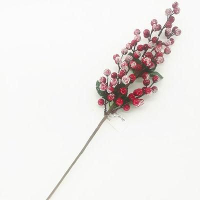 Christmas Ornaments Decoration Supplies Long Stem Tree Berries Pick Branches Artificial Flower Red Berry Fruits Holly