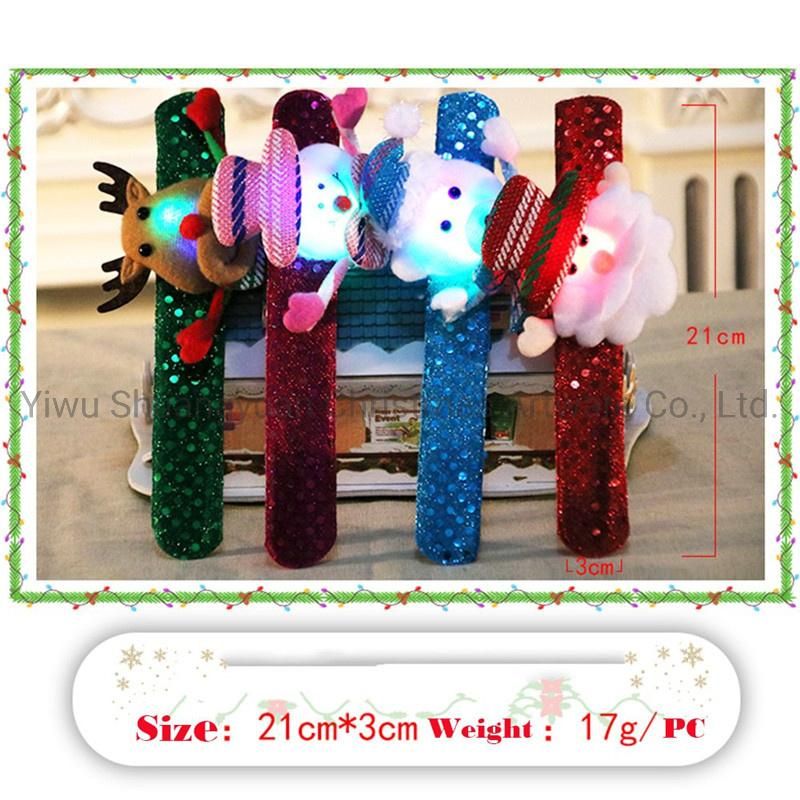 Christmas Dazzling Gift Xmas Slap Circle Bracelet Wrist Band Childern Baby Gift Cute Kidschristmas Slap Band