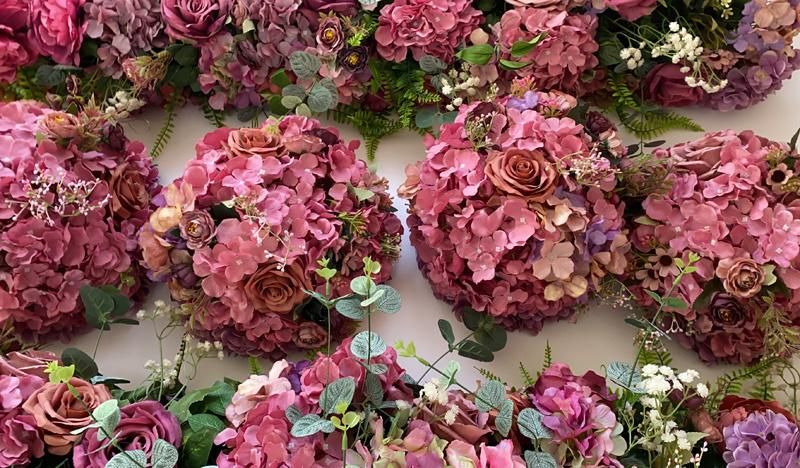 Customize Different Wedding Artificial Silk Flower Wall Panel Backdrop