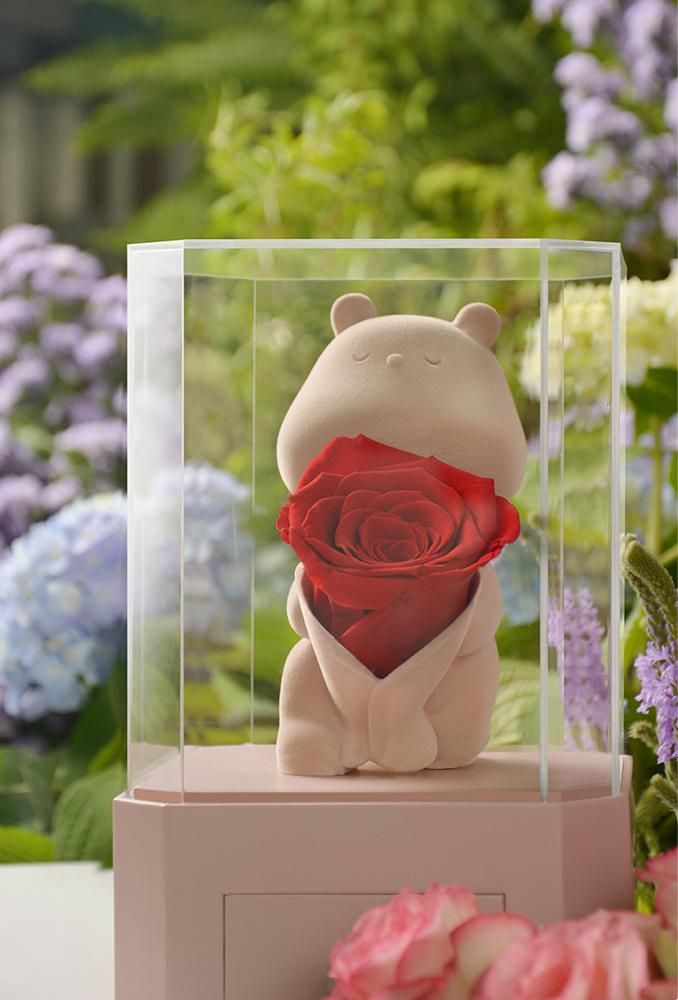 Valentine Festival Gift Wedding Decoration Eternal Flower Rose Bear Doll