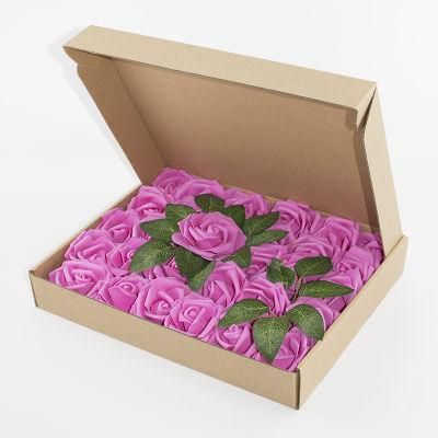 PE Rose Flower with Stem Bride PE Foam Flower Rose Heads Bouquet Party Decoration Wedding Packing 30/ Box