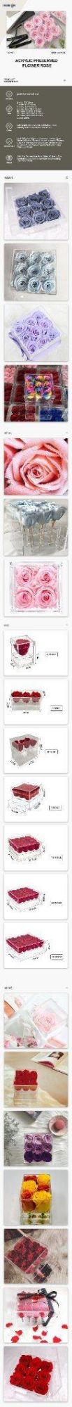 Preserved Roses Acrylic Box Rose Flower Gifts for Girlfriends, Mom, and Her