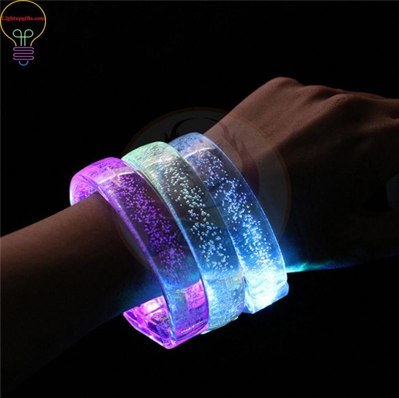 LED Light up Colorful Flashing LED Bracelet Acrylic LED Bracelet for Club Cheering Items LED Flashing Bracelet Manufacturer