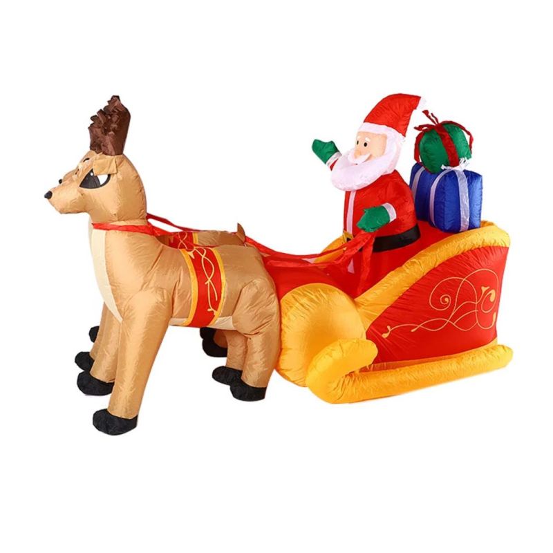 Moose Sleigh Inflatable Santa Claus Auto Trade Hair Lone Proud Air Mold Yard Decoration