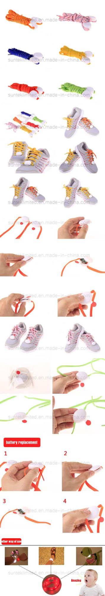 Custom Light up Glowing Party LED Glowing Shoelace for Promotion