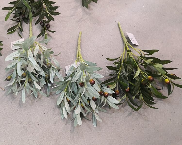 Factory Cheap Wholesale Artificial Olive Leaves for Wedding Decoration