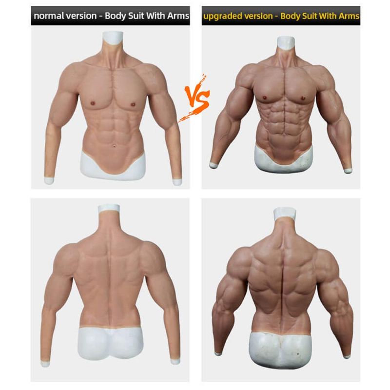 Boyi Silicone Strong Abdominal Muscles Vest Suit Costume with Realistic Chest and Belly Muscle for Cosplay Masquerade