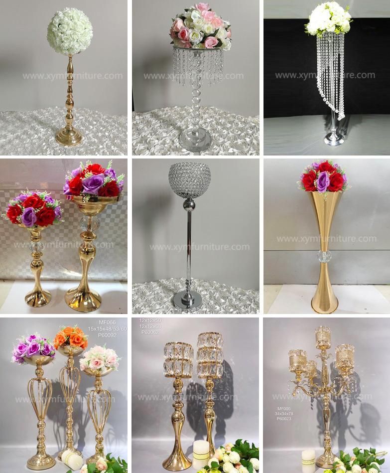 Party Decoration Gold Wedding Centerpieces Crystal Candle Holders