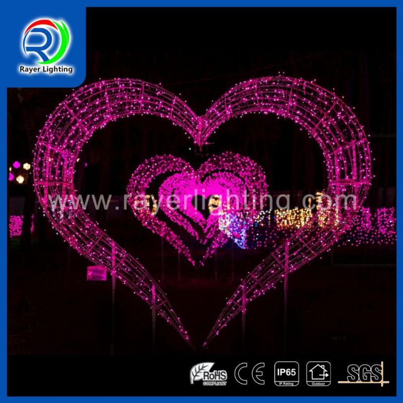 Outside Christmas Lights for House Motif Lighting with Heart Light Design