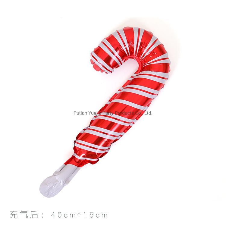 Merry Christmas Candy Cane Present Foil Latex Confetti Balloon Chain Arch Garland Crepe Paper Backdrop Decoration Set Party Supplies