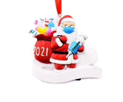 Custom 2022 3D Santa Christmas Decor Xmas Tree Hanging Santa Claus Hanging Ornament Snowflake Gift for Promotion