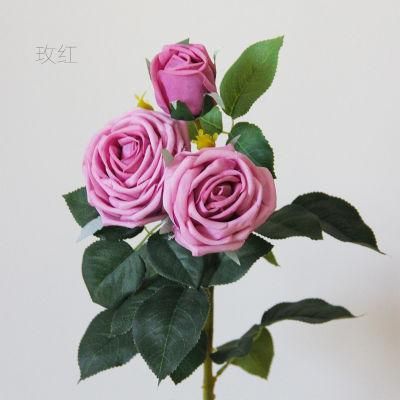 Hot Sale Factory Decorative Flower Artificial Silk Rose Flower Bouquet Wedding Party Home Decor