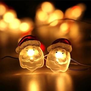 10FT 30 LED Battery Powered Christmas Santa Hat String Lights for Decorations
