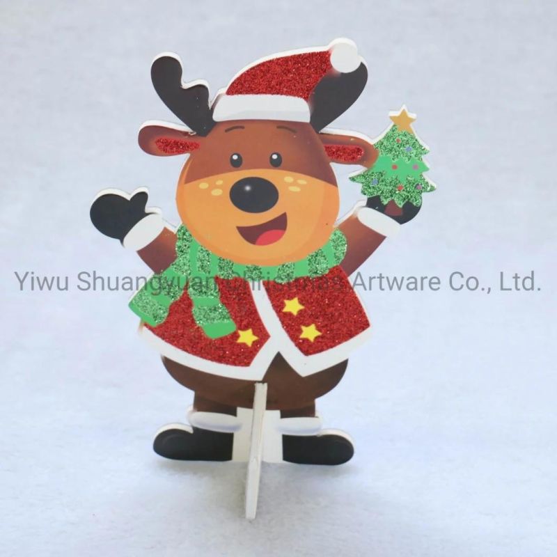 58cm Kt Board Snowman with New Style Christmas Paper Santa Christmas Window Sticker