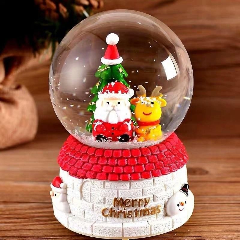 Red White Christmas Snow Globe