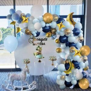 Blue 12 Inch Balloon Arch Golden Balloon Boy Party Decoratios