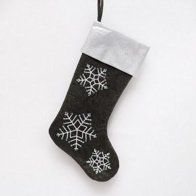 Yiwu Factory 50cm Silvery Color Christmas Gift Stocking