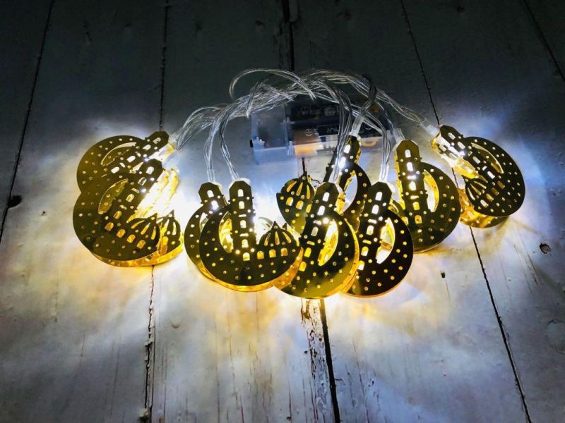 Eid Mubarak Home Decor LED String Lights Outdoor 1.65m 10 PCS Fairy Lights Muslim Ramadan