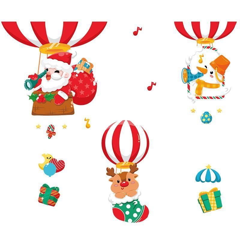 Christmas Shop Window Decorative Wall Glass Static Stickers