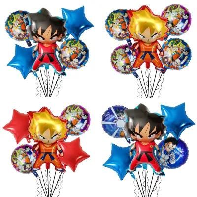 Cartoon Character Son Goku Hero Theme Balloon Set Birthday Party Decoration Dragon Ball Metalica De Goku Balloon Boy Toys