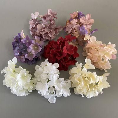 Dia 15cm Hot Sale High Quality Artificial Hydrangea Flower Heads for Wedding Flower Arch Backdrop