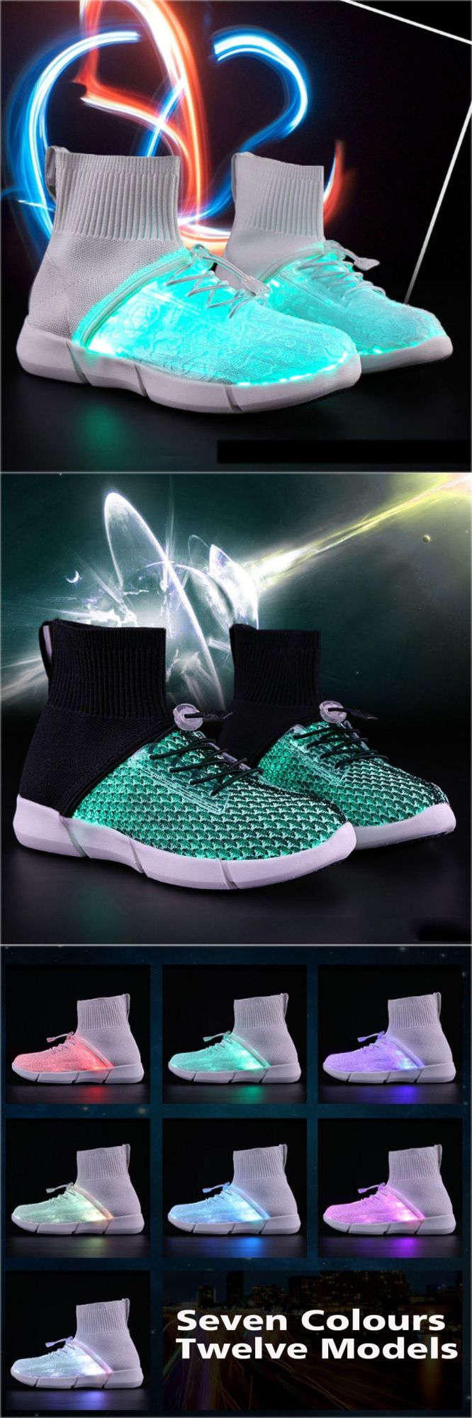 USB Rechargeable Flash LED Shoes Lights Sneakers That Light up