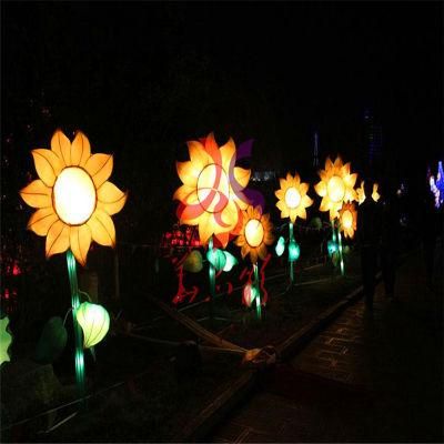 Wholesale Customized Colorful LED Lights Artificial Sunflowers for Park Decorations