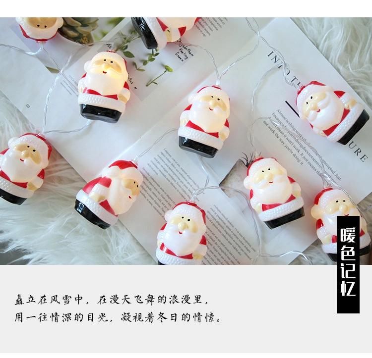 Garland Merry Christmas Decor for Home Xmas New Year 2022 Snowman Santa Claus String Light