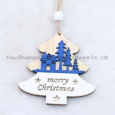 Christmas Wooden Tree Decor for Holiday Wedding Party Decoration Supplies Hook Ornament Craft Gifts