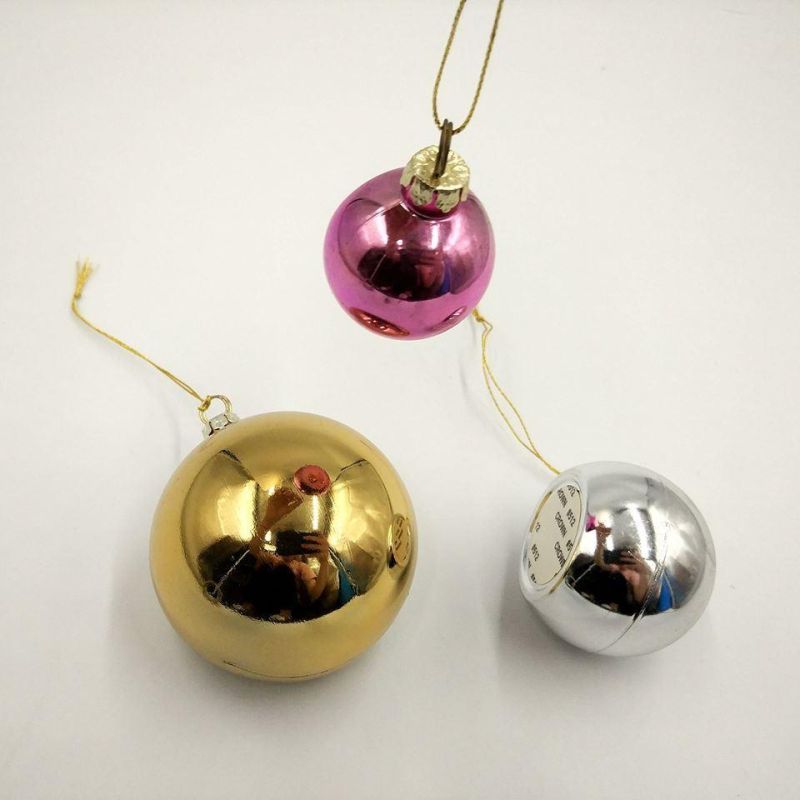 4cm 6cm 8cm Custom Logo Christmas Tree Hanging Ball Ornaments Printable Plastic Christmas Decoration Ball