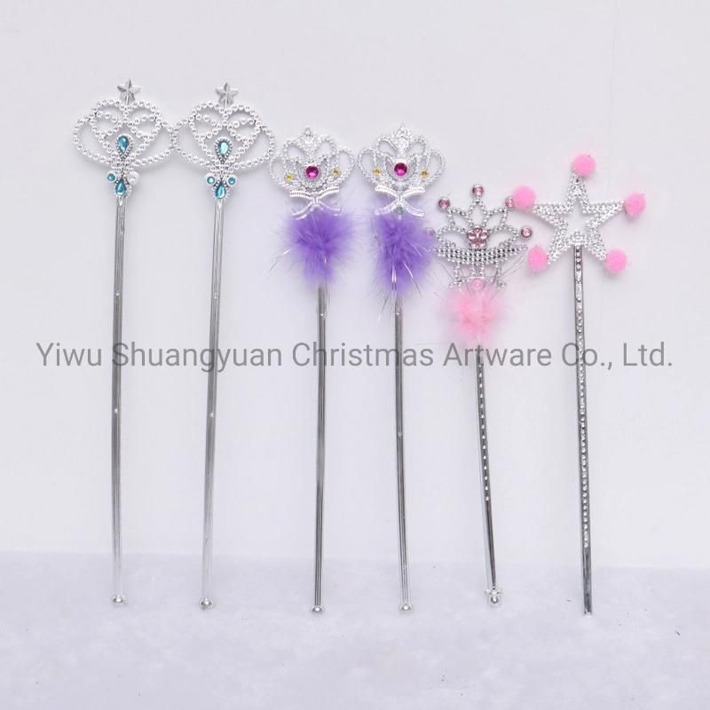 Artificial Christmas Crown and Magic Stick Supplies Ornament Craft Gifts for Holiday Wedding Party