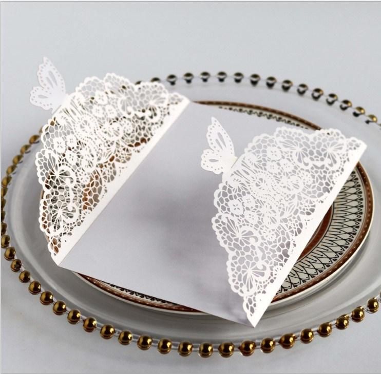 Hard Cover 3D Laser Cut Paper Greeting Cards Custom New Design Invitation Wedding Card