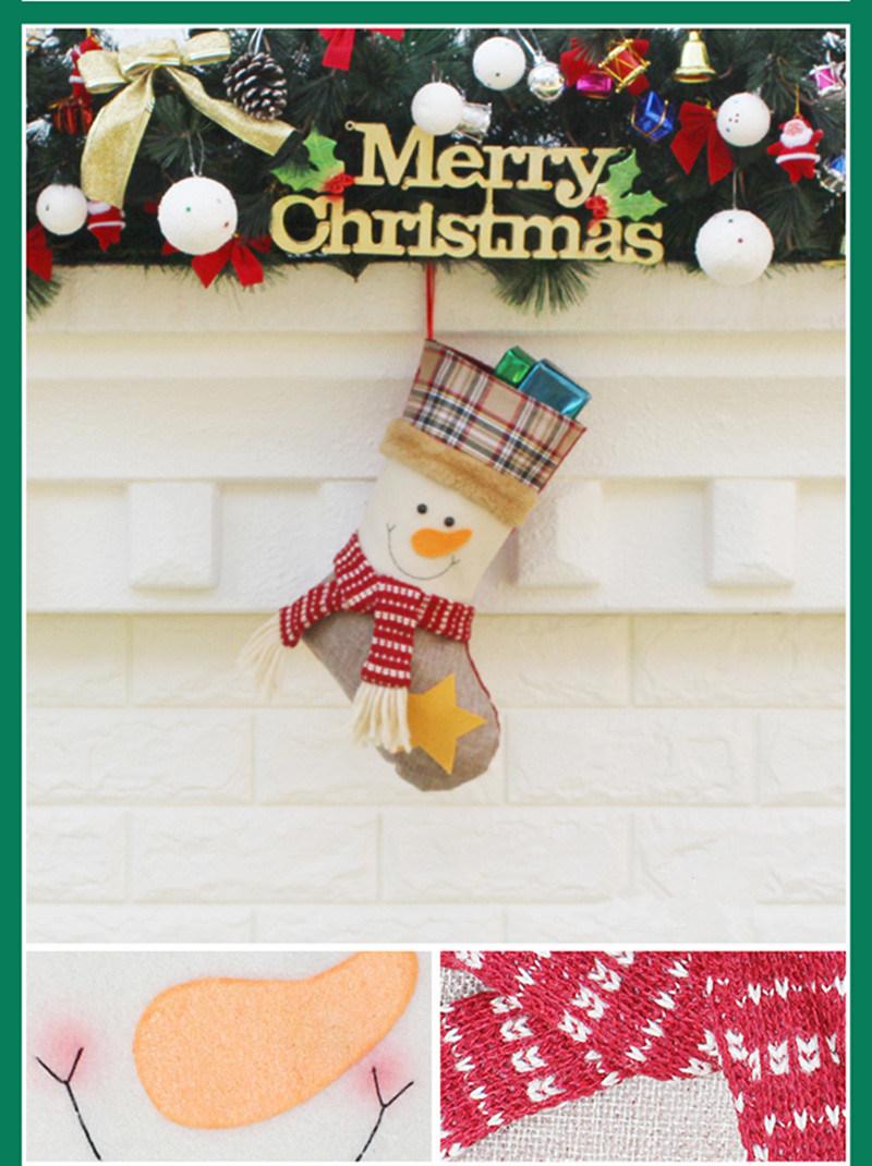 1PCS Christmas Stockings Santa Claus Socks Kids Gift