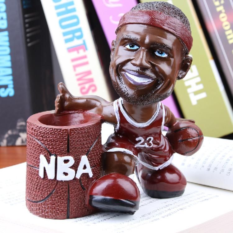 Wholesale Cute Kids Pencil Holder Basketball Star Desk Pen Holder