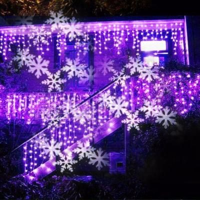 Vintage Christmas Decorations LED Projector Stage Moving Projection Snowflake Motif Light with Mini LED