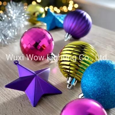 Shatterproof Baubles with Tree Topper and Garland 42-Piece