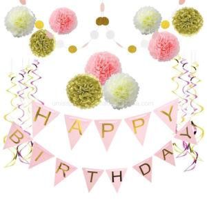 Umiss Paper Baby Shower Happy Birthday Party Decoration for Factory OEM