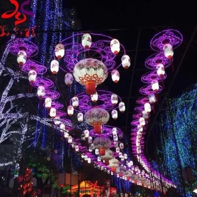 Outdoor Festival Decoration Rope Street Cross Gallery LED Motif Lights