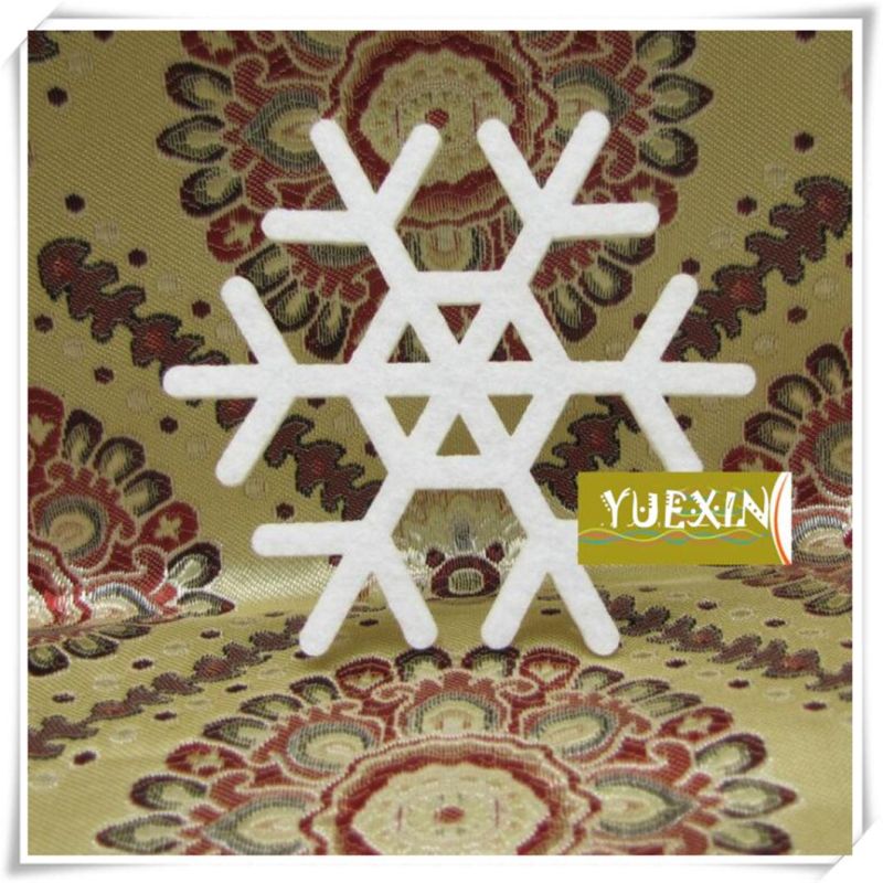 White Polyester Felt Snowflake Christmas Hanging Decoration