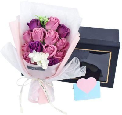 Artificial Soap Rose Flower Bouquet Gifts for Mother&prime;s Day, Christmas, Valentine&prime;s Day, Wedding, Anniversary, Decoration, Gift